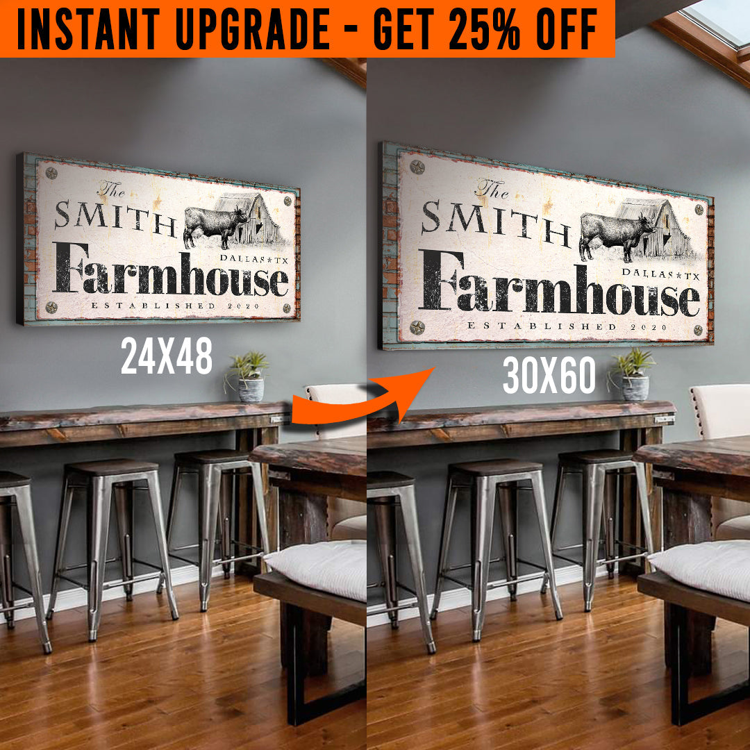 Upgrade Your 48x24 Inches 'Rustic Farmhouse' Style 2 Canvas To 60x30 Inches on sale at MyriadMart
