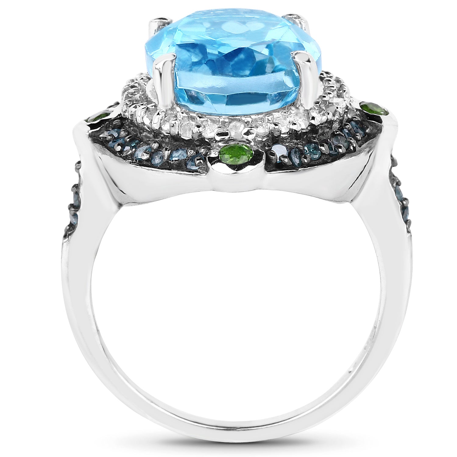 5.84 Carat Genuine Multi Stones .925 Sterling Silver Ring on sale at MyriadMart