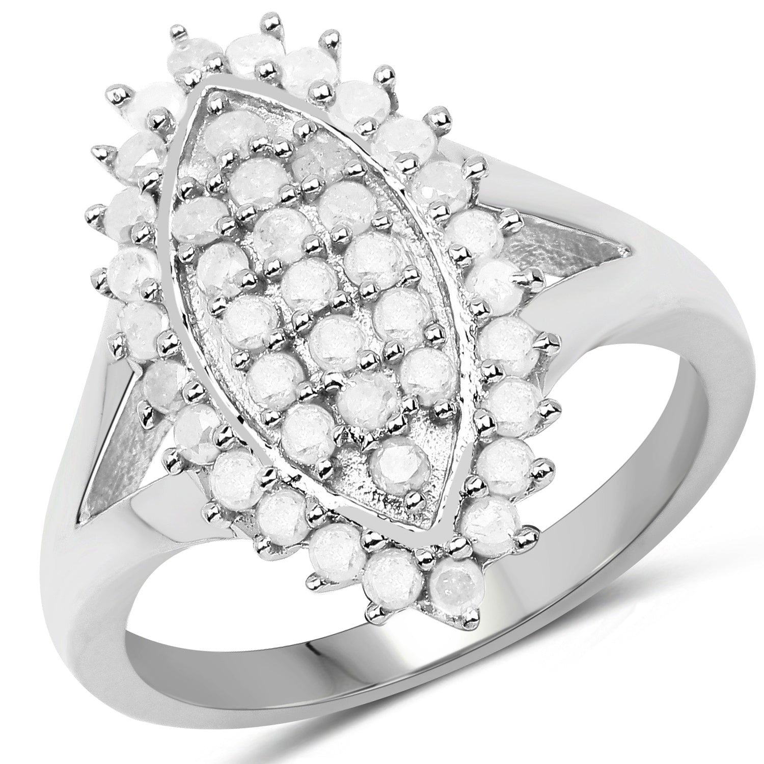 0.62 Carat Genuine White Diamond .925 Sterling Silver Ring on sale at MyriadMart