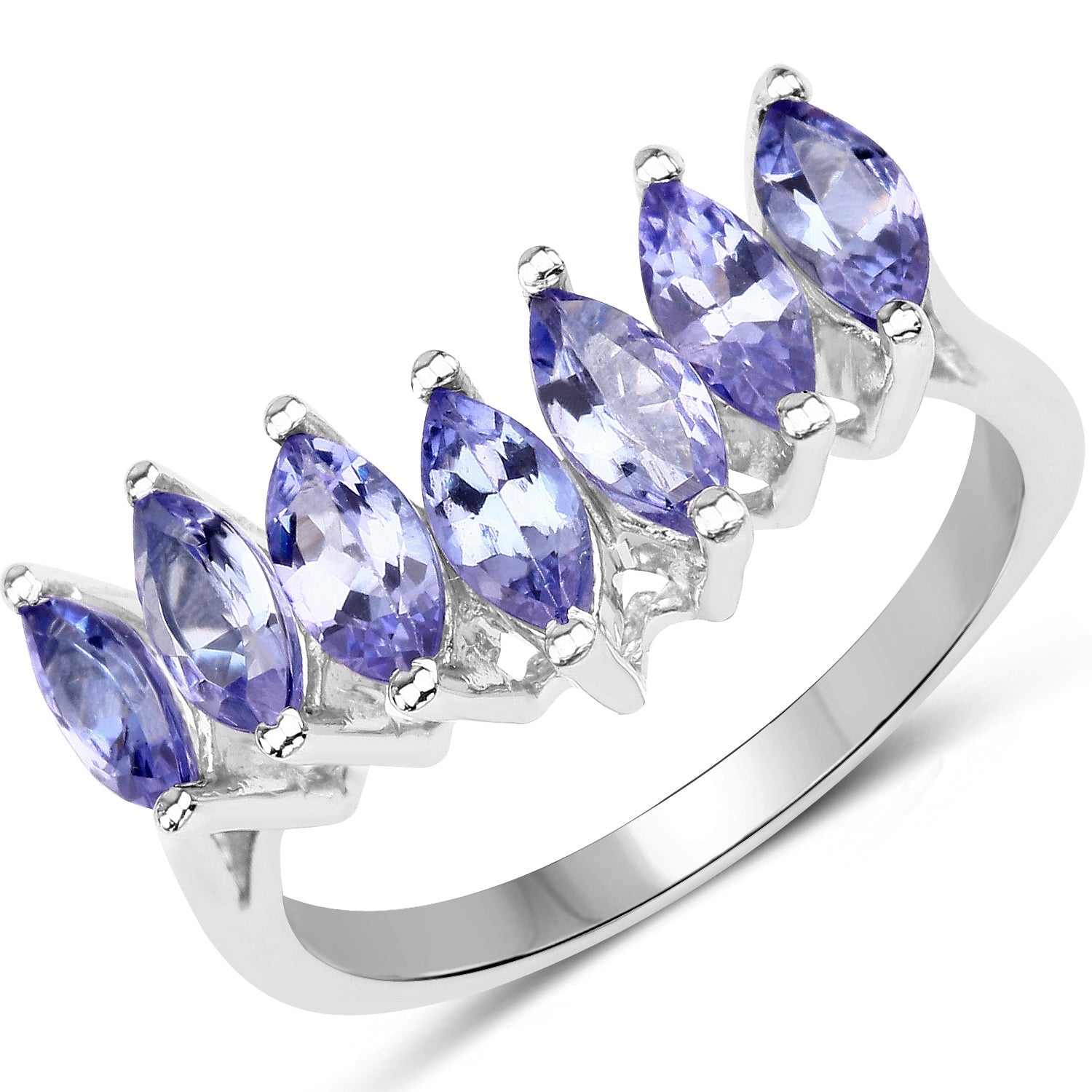 1.68 Carat Genuine Tanzanite .925 Sterling Silver Ring on sale at MyriadMart