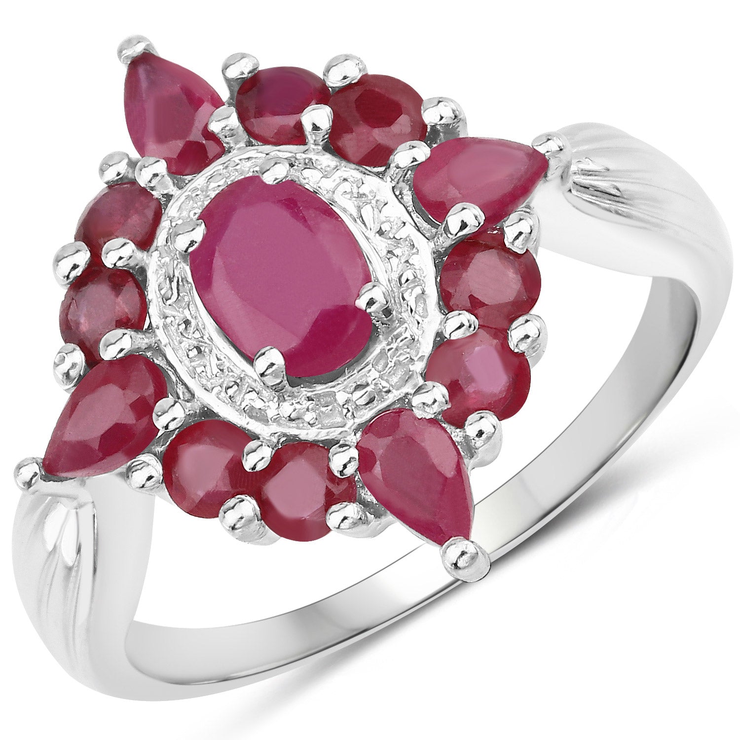 2.89 Carat Genuine Ruby .925 Sterling Silver Ring on sale at MyriadMart