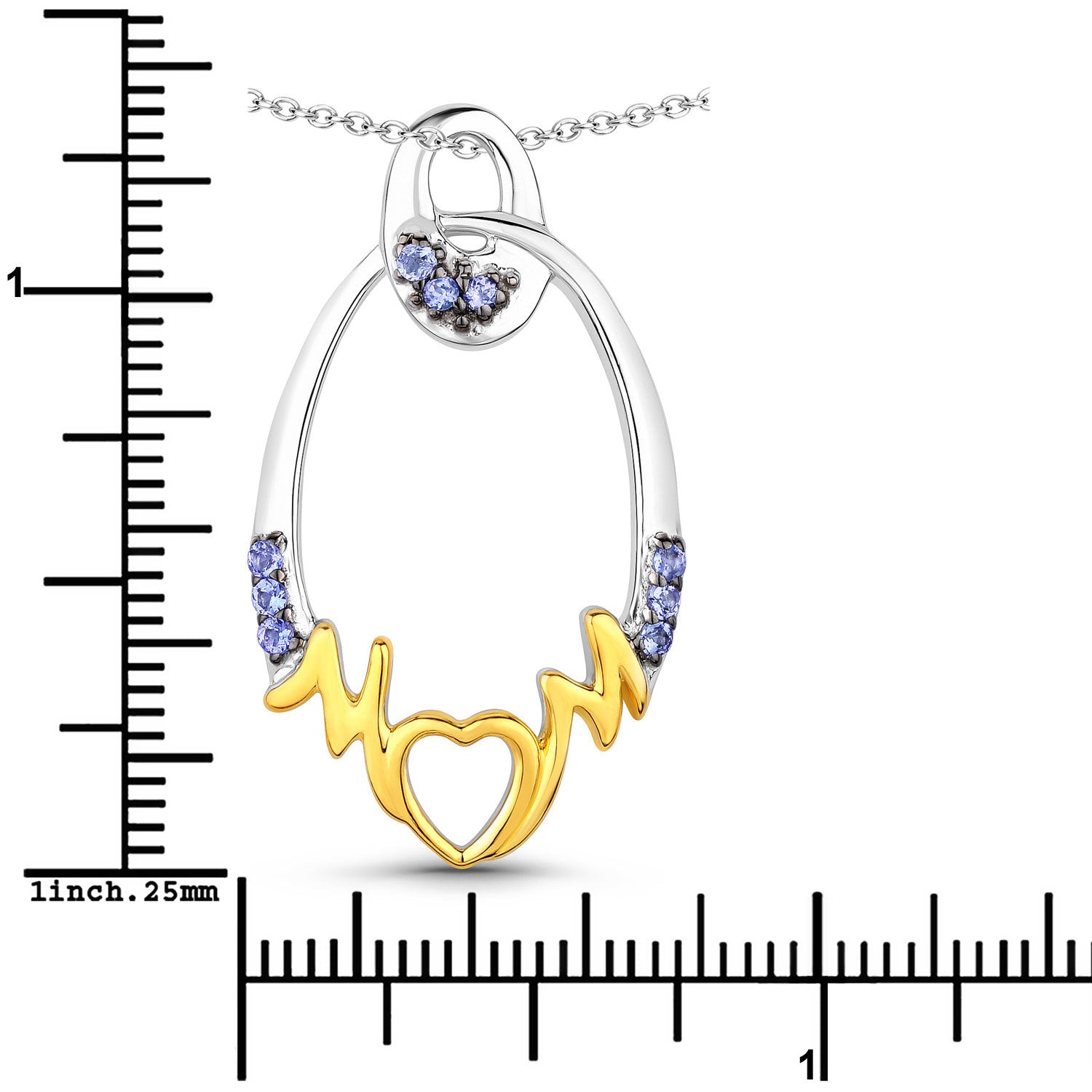 0.18 Carat Genuine Tanzanite .925 Sterling Silver Pendant on sale at MyriadMart