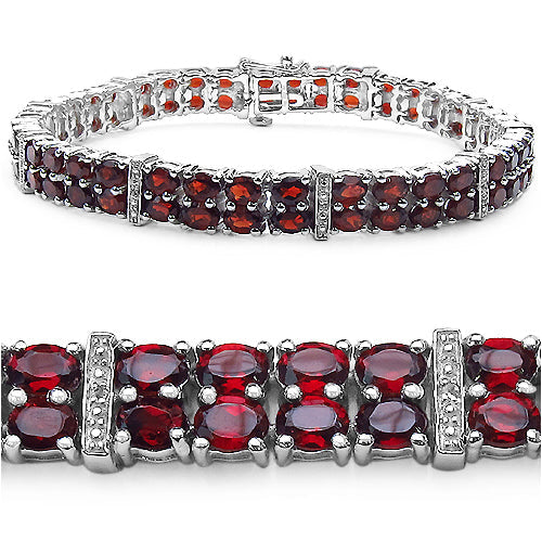 19.05 Carat Genuine Garnet .925 Sterling Silver Bracelet on sale at MyriadMart