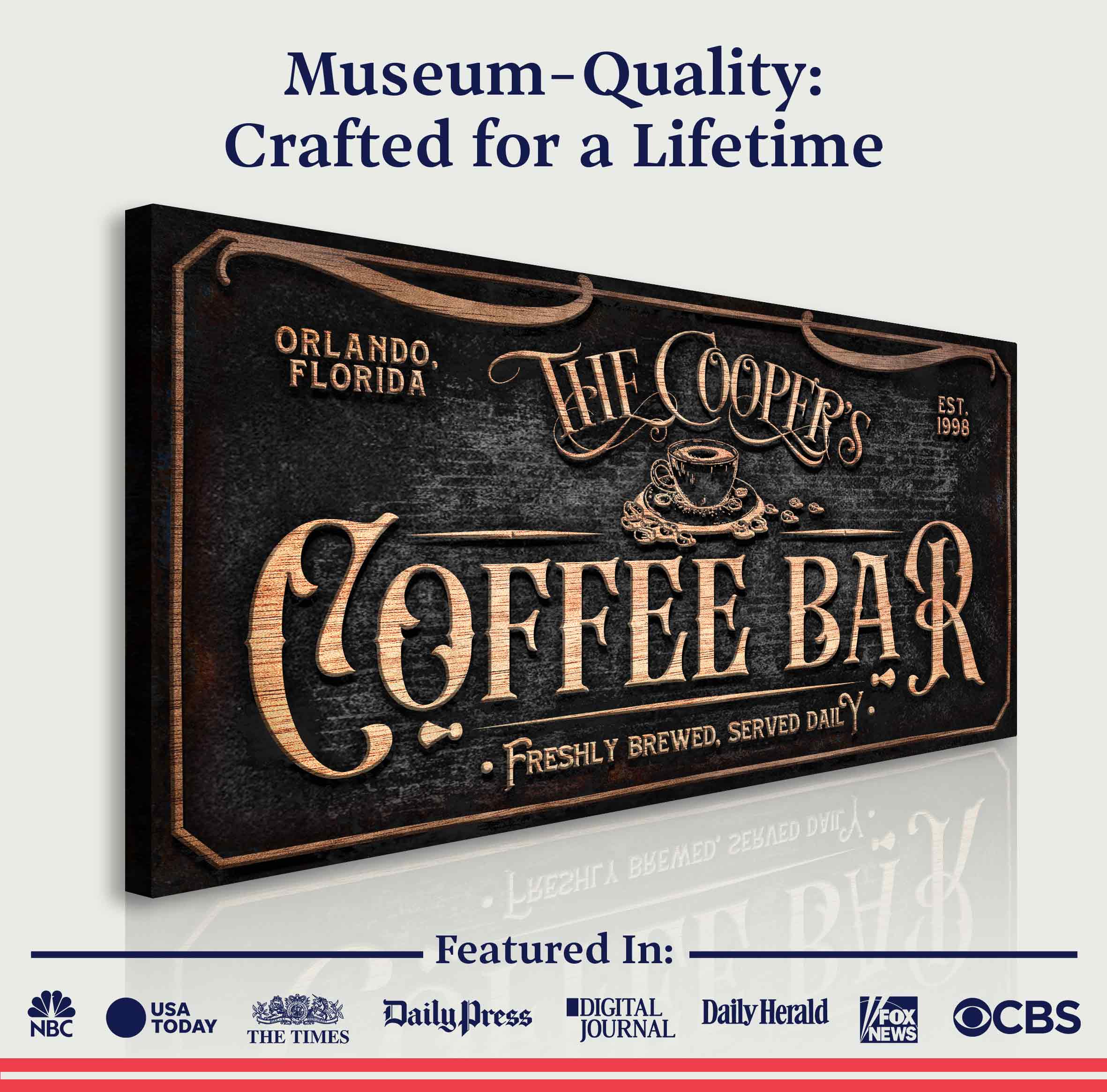 Personalized Coffee Bar Sign V on sale at MyriadMart
