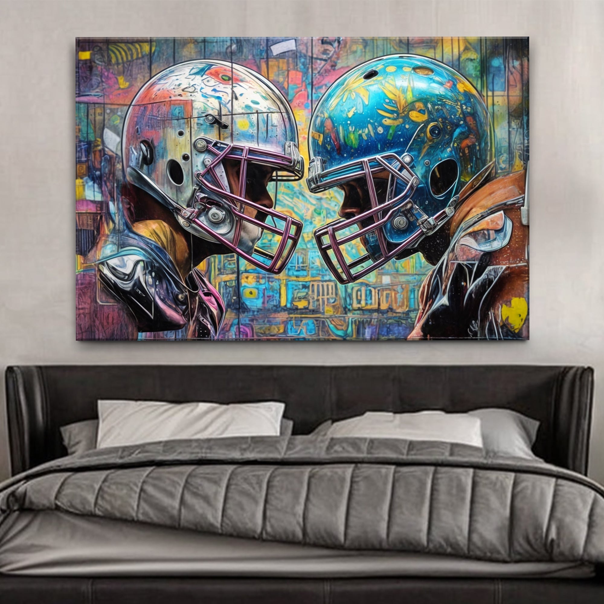 Helmet Clash - Sport Wall Art on sale at MyriadMart