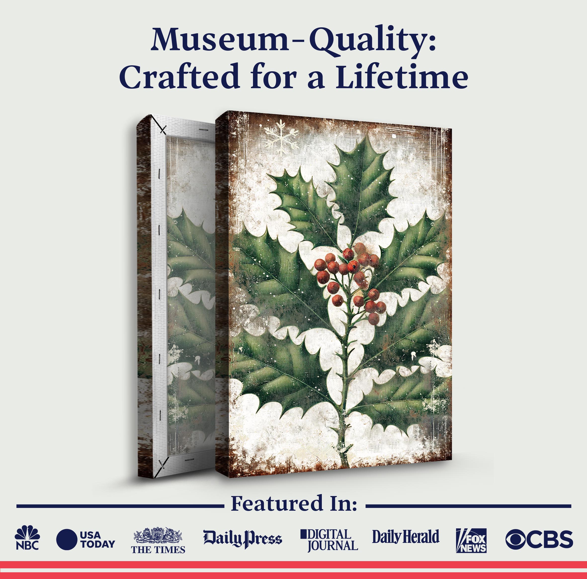 Christmas Holly Wall Art on sale at MyriadMart