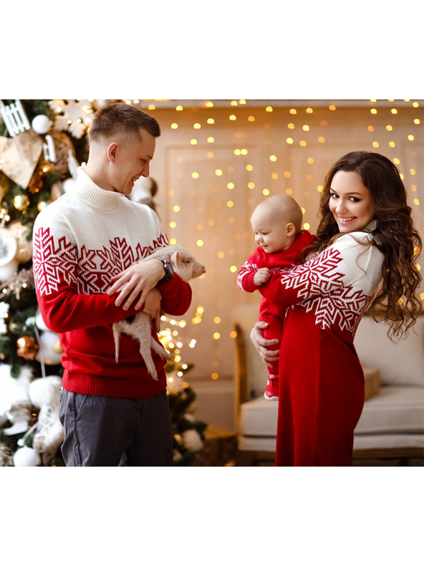 Christmas Parenting Men's Women's Children's Jacquard Sweater - MyriadMart