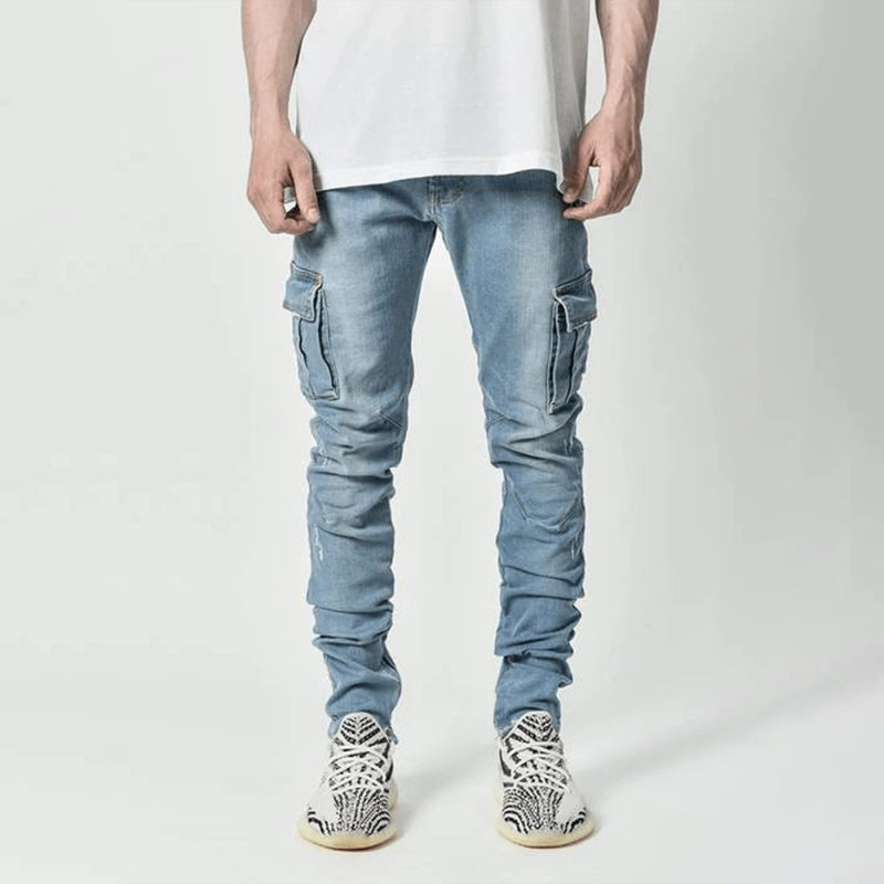New style jeans men's side pocket skinny jeans on sale at MyriadMart