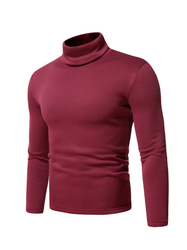 Men's fleece pullover turtleneck knitted top - MyriadMart
