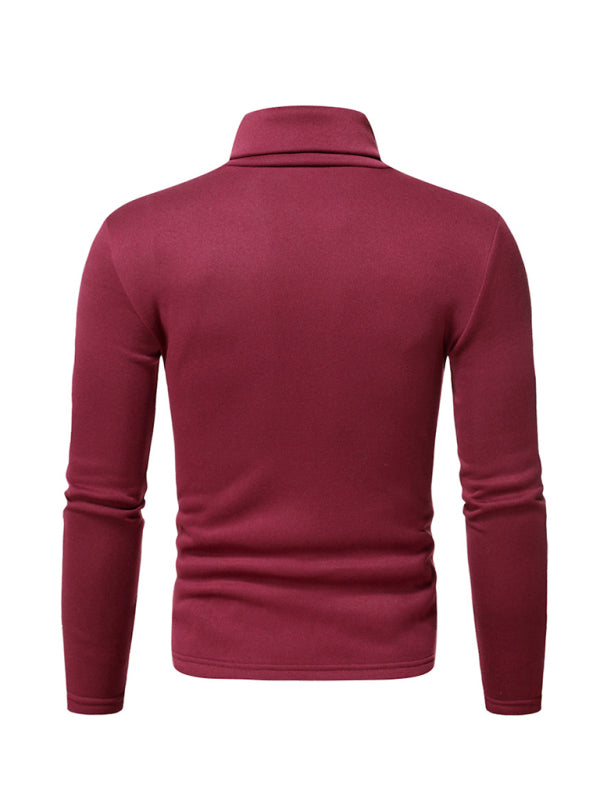 Men's fleece pullover turtleneck knitted top - MyriadMart