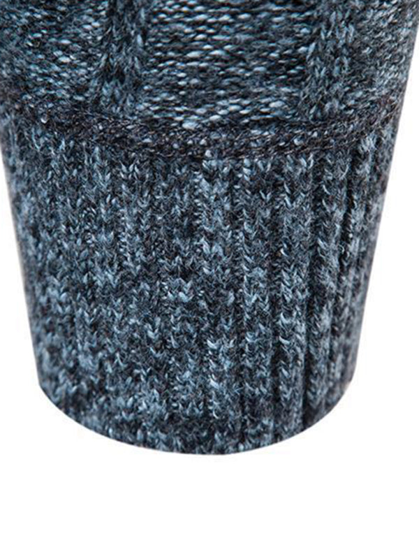 Men's stand collar zipper half cardigan sweater - MyriadMart