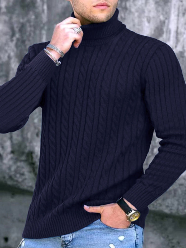 Men's turtleneck casual tight stretch sweater - MyriadMart