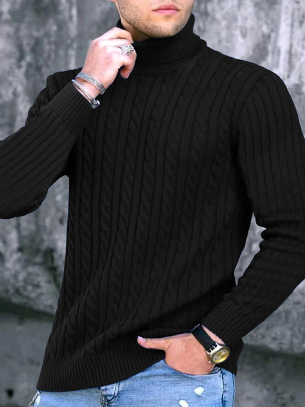 Men's turtleneck casual tight stretch sweater - MyriadMart
