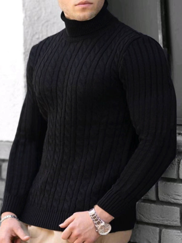 Men's turtleneck casual tight stretch sweater - MyriadMart