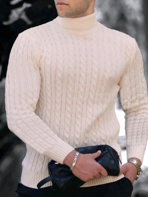 Men's turtleneck casual tight stretch sweater - MyriadMart