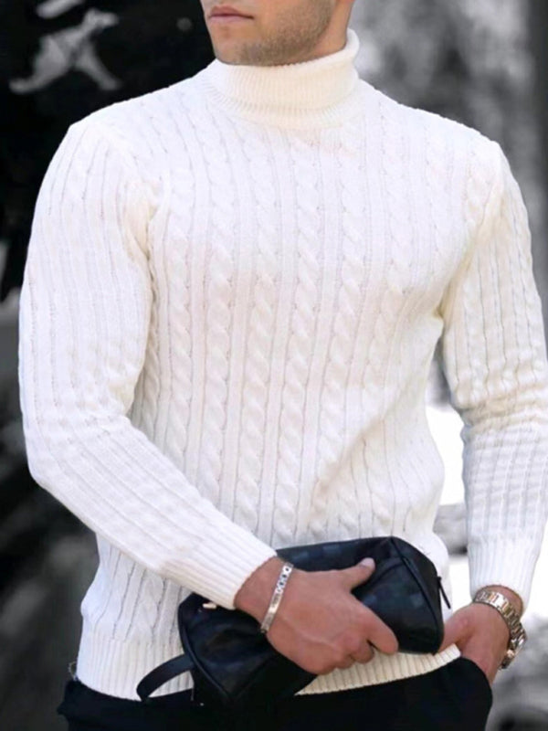 Men's turtleneck casual tight stretch sweater - MyriadMart