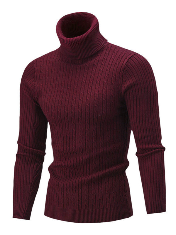 Men's turtleneck casual tight stretch sweater - MyriadMart