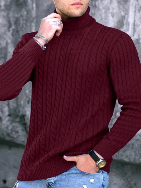 Men's turtleneck casual tight stretch sweater - MyriadMart