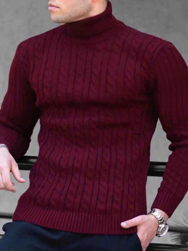 Men's turtleneck casual tight stretch sweater - MyriadMart