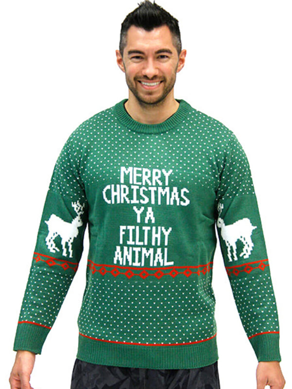 Men's knitted Christmas loose sweater - MyriadMart