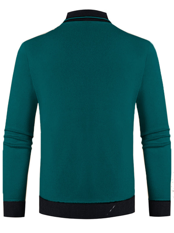 Men's new half turtleneck plus velvet slim long-sleeved sweater - MyriadMart