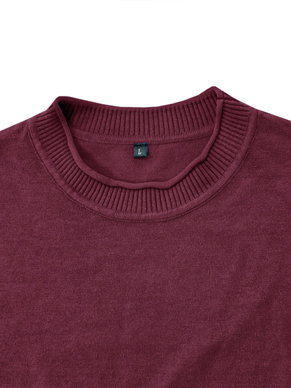 Men's new solid color long sleeve sweater