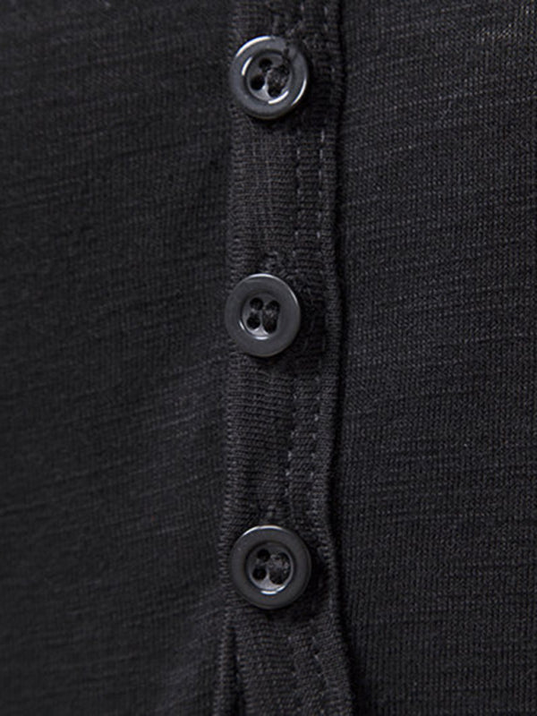 Men's Henley Casual Fashion Basic Short Sleeve T-Shirt - MyriadMart