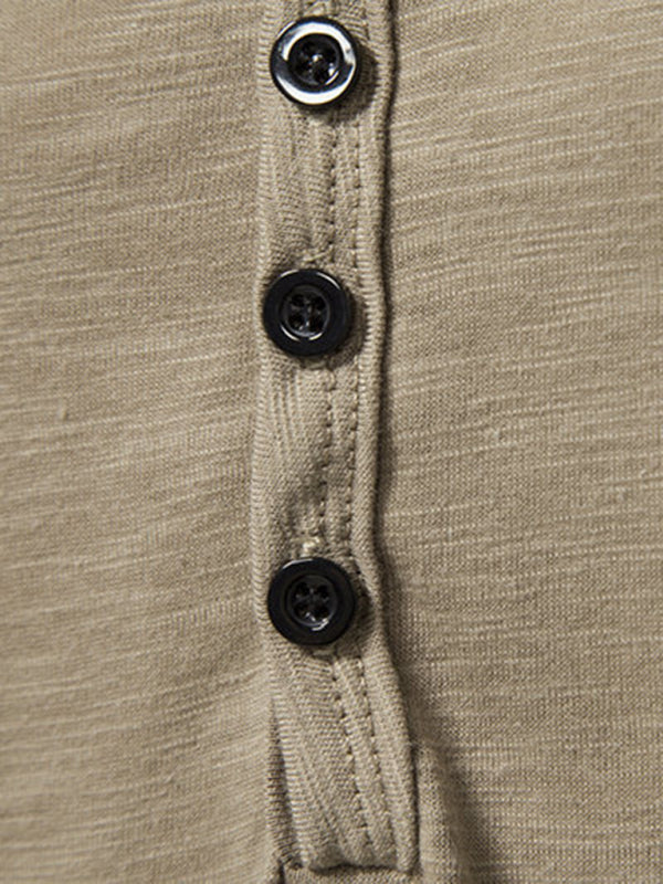 Men's Henley Casual Fashion Basic Short Sleeve T-Shirt - MyriadMart