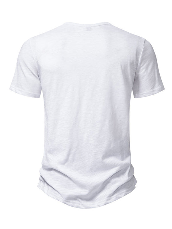 Men's Henley Casual Fashion Basic Short Sleeve T-Shirt - MyriadMart