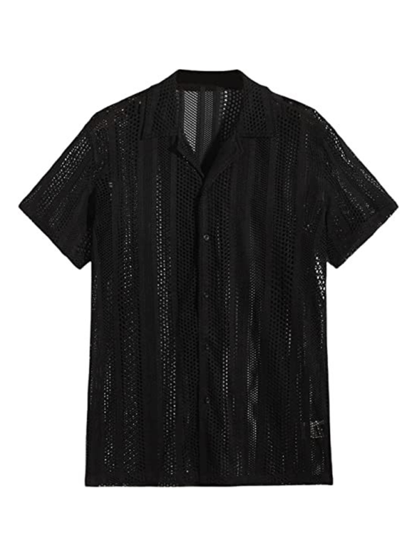 New Street Casual Button Knitted Short Sleeve Shirt - MyriadMart