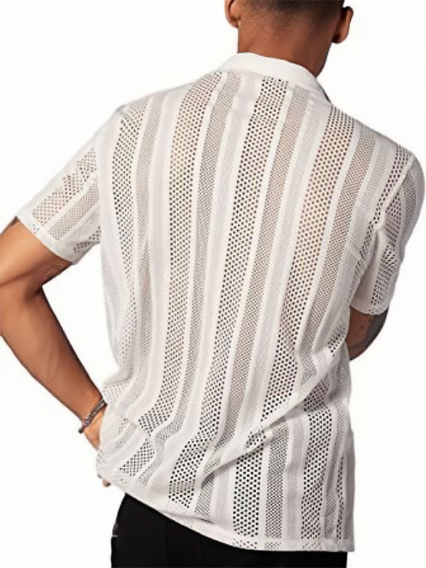New Street Casual Button Knitted Short Sleeve Shirt - MyriadMart