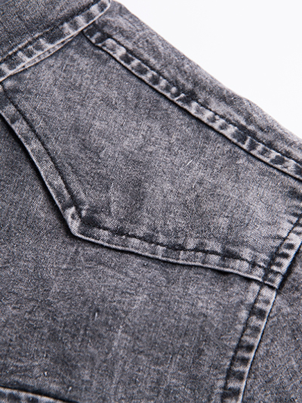 New Men's Solid Color Denim Pocket Decorated Short Sleeve Shirt - MyriadMart