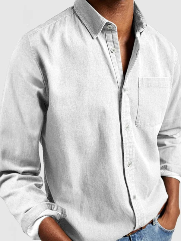 Long Sleeve Lapel Men's Shirt - MyriadMart