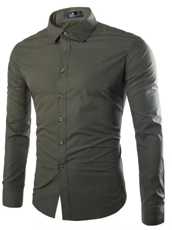 Casual lapel non-iron long-sleeved shirt - MyriadMart