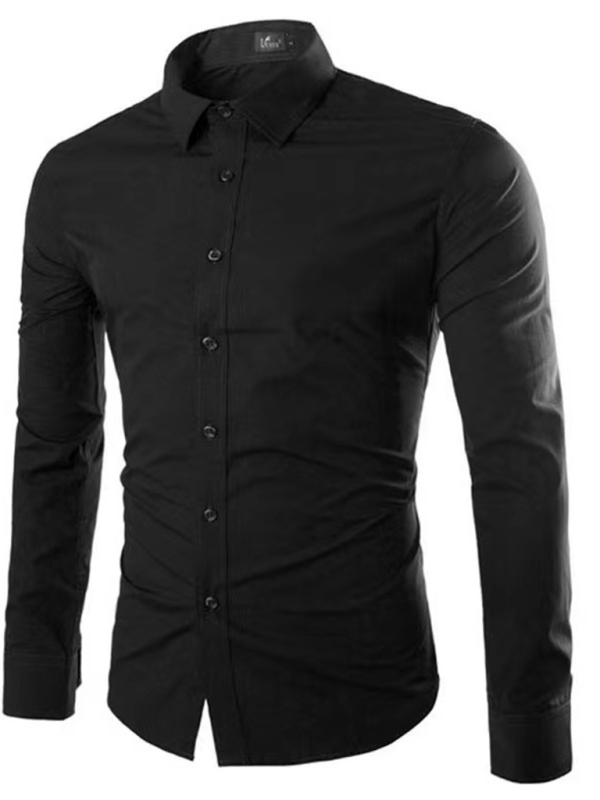 Casual lapel non-iron long-sleeved shirt - MyriadMart