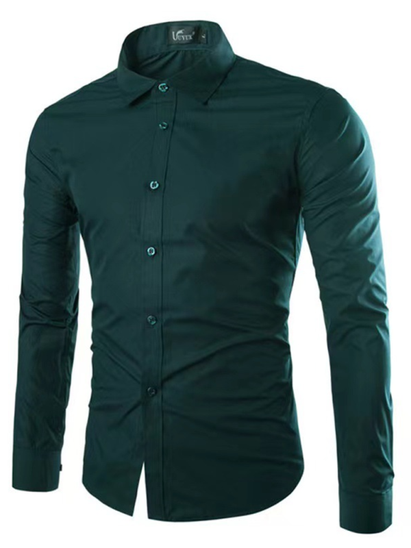 Casual lapel non-iron long-sleeved shirt - MyriadMart