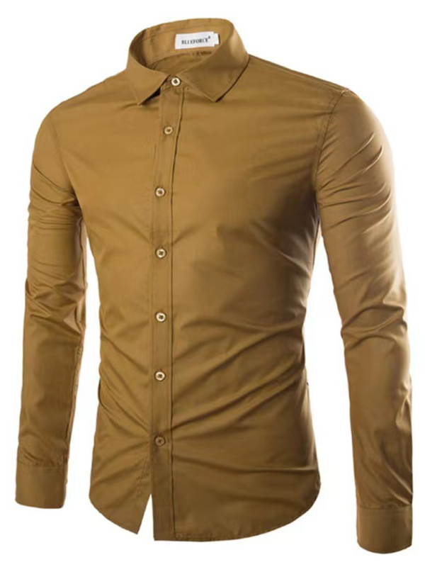 Casual lapel non-iron long-sleeved shirt - MyriadMart