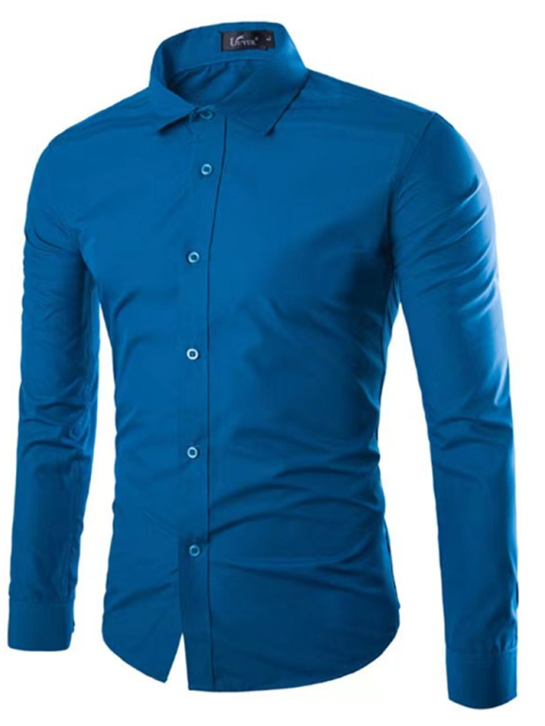 Casual lapel non-iron long-sleeved shirt - MyriadMart