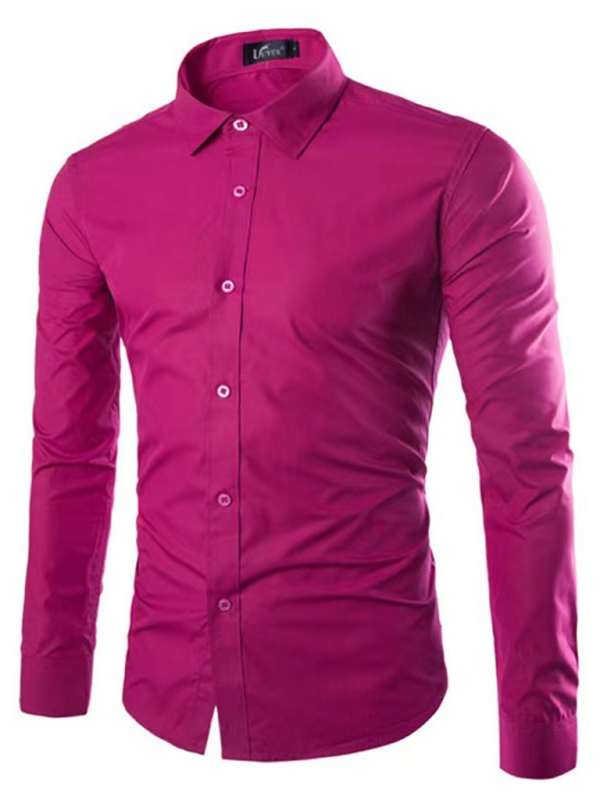 Casual lapel non-iron long-sleeved shirt - MyriadMart