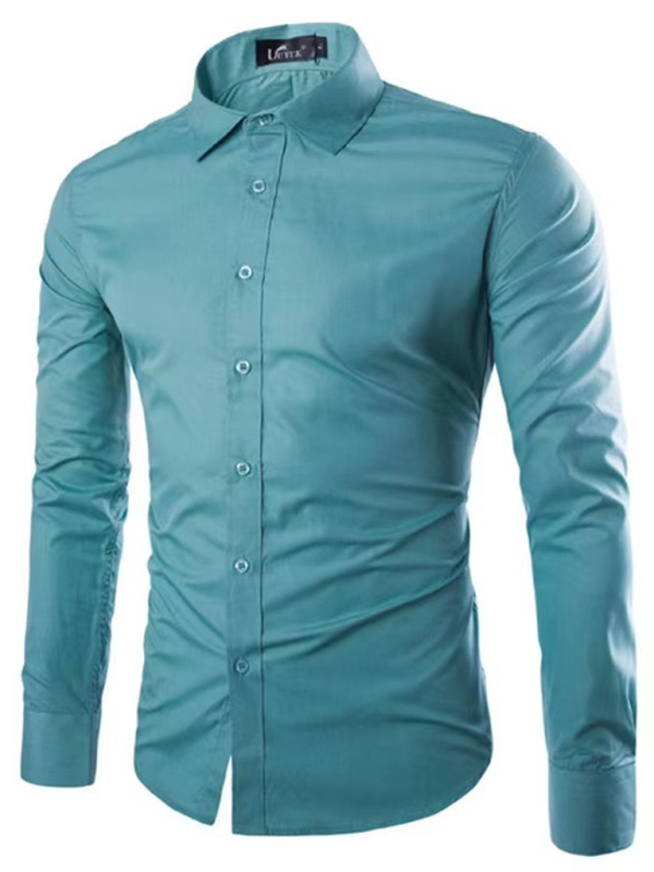 Casual lapel non-iron long-sleeved shirt - MyriadMart