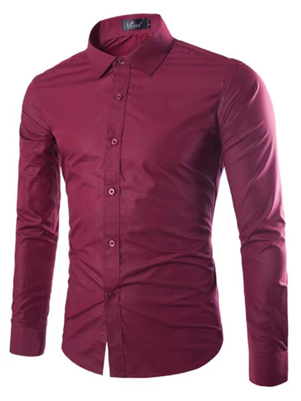 Casual lapel non-iron long-sleeved shirt - MyriadMart