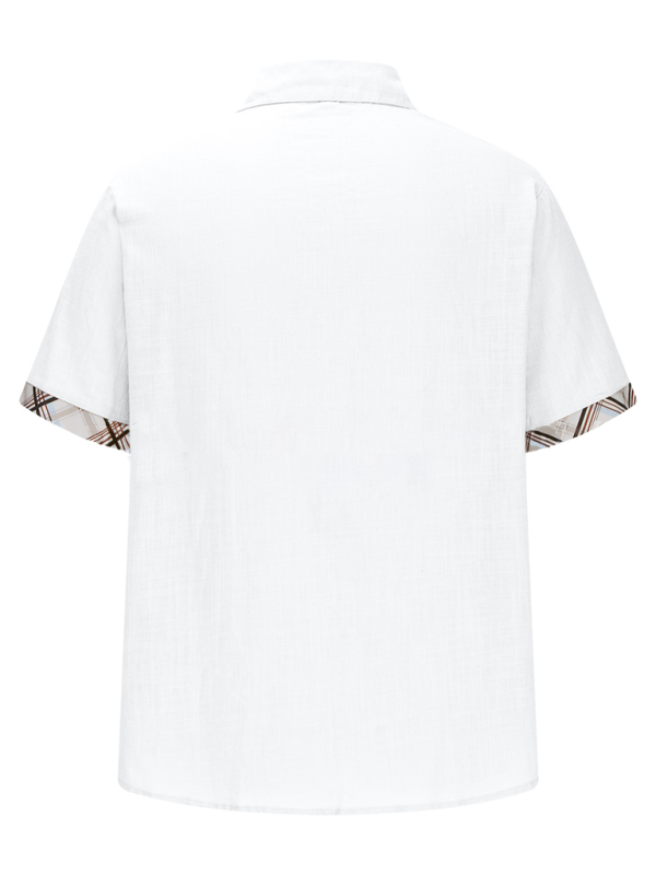 Men's Vacation Shirt Short Sleeve Contrast Lapel Shirt - MyriadMart