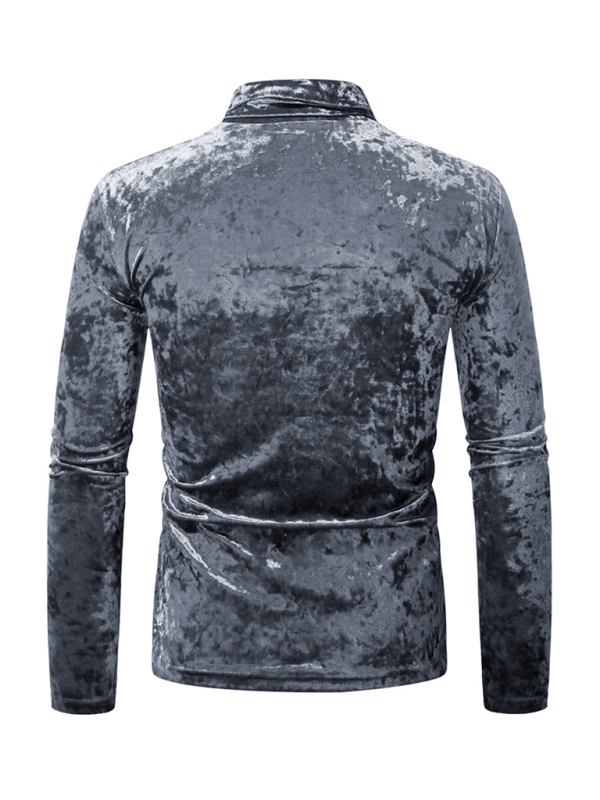 New long-sleeved solid color T-shirt high neck suede bottoming shirt - MyriadMart