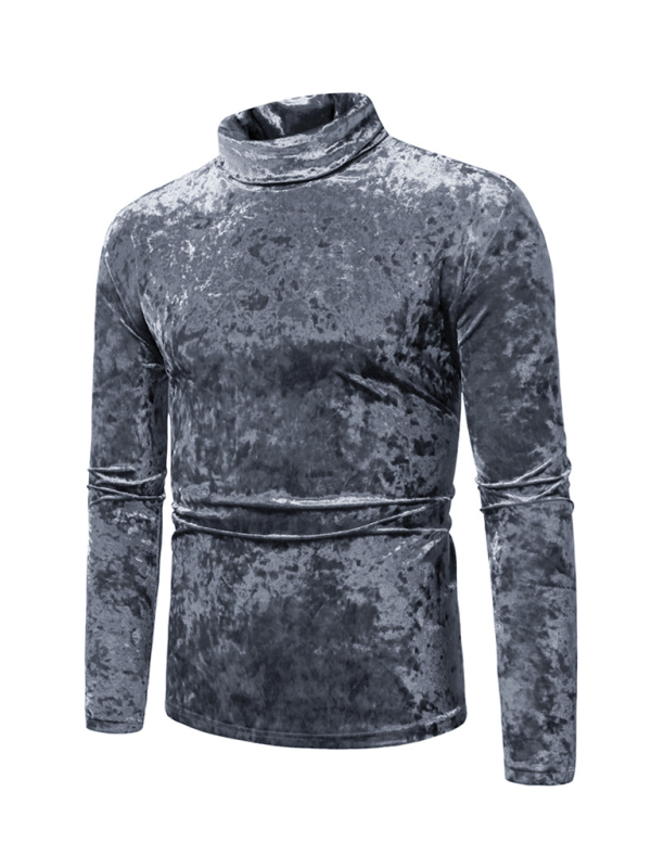 New long-sleeved solid color T-shirt high neck suede bottoming shirt - MyriadMart