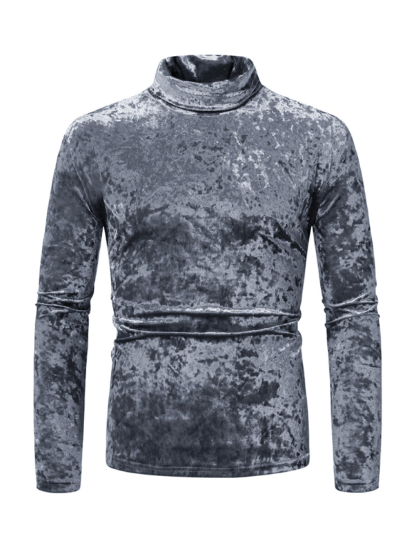 New long-sleeved solid color T-shirt high neck suede bottoming shirt - MyriadMart