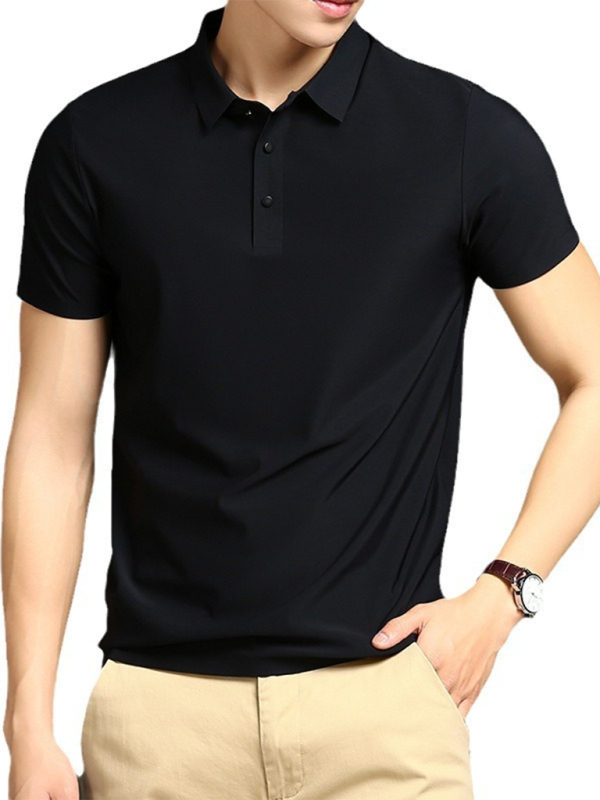 Men's high elastic non-marking ice silk lapel short-sleeved quick-drying polo shirt - MyriadMart