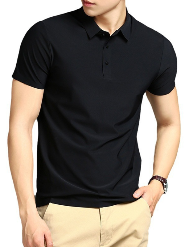 Men's high elastic non-marking ice silk lapel short-sleeved quick-drying polo shirt - MyriadMart