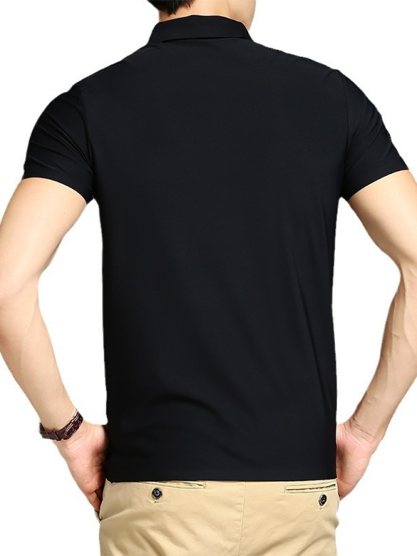 Men's high elastic non-marking ice silk lapel short-sleeved quick-drying polo shirt - MyriadMart