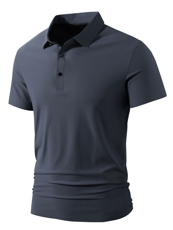 Men's high elastic non-marking ice silk lapel short-sleeved quick-drying polo shirt - MyriadMart