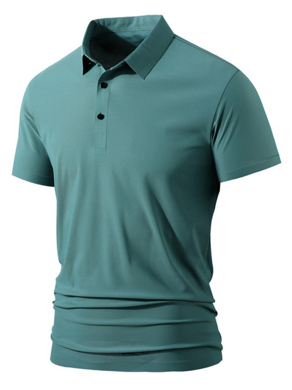 Men's high elastic non-marking ice silk lapel short-sleeved quick-drying polo shirt - MyriadMart